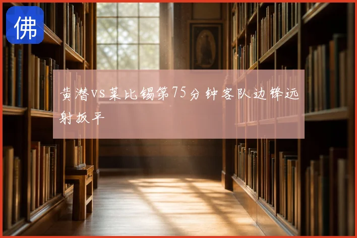 黄潜vs莱比锡第75分钟客队边锋远射扳平